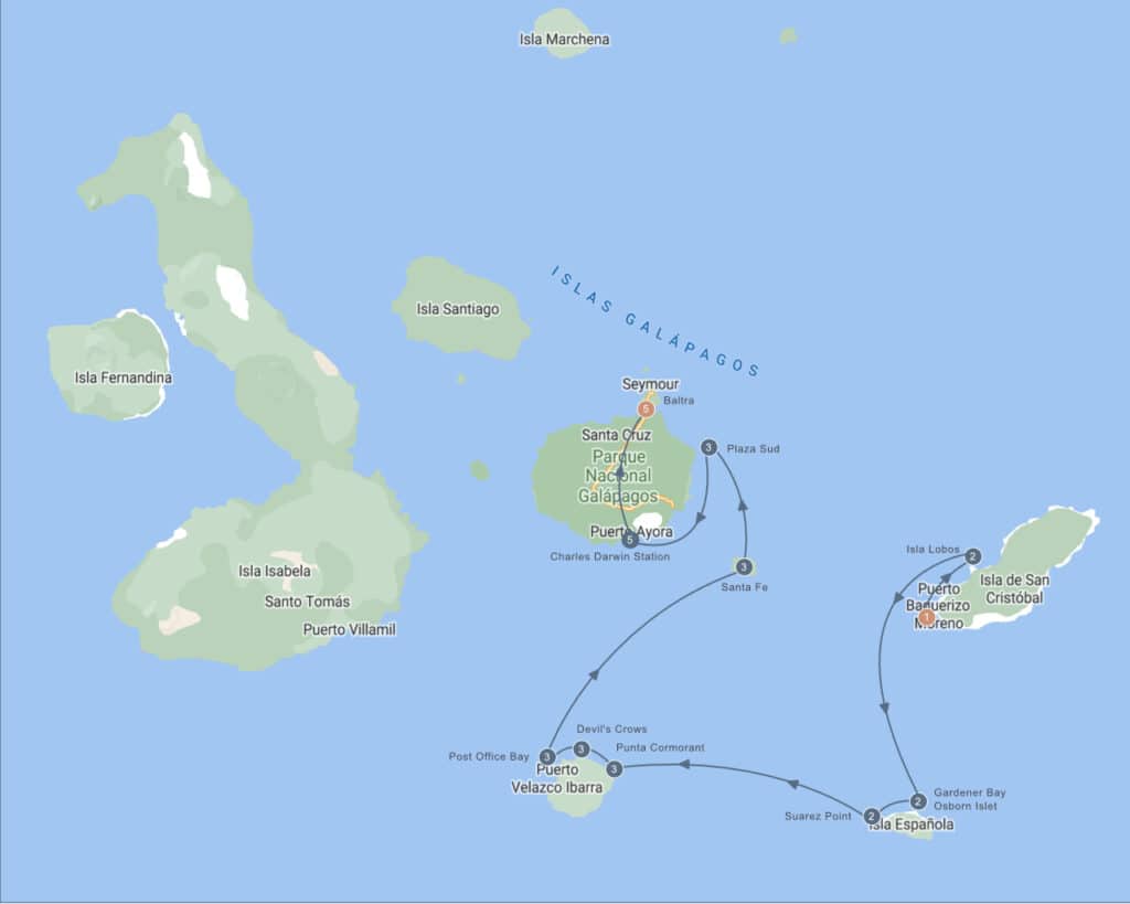 Itinerario A 5 giorni Galapagos